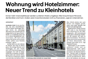 Hotelbett statt Wohnung: Neuer Trend zu Kleinhotels in Salzburg